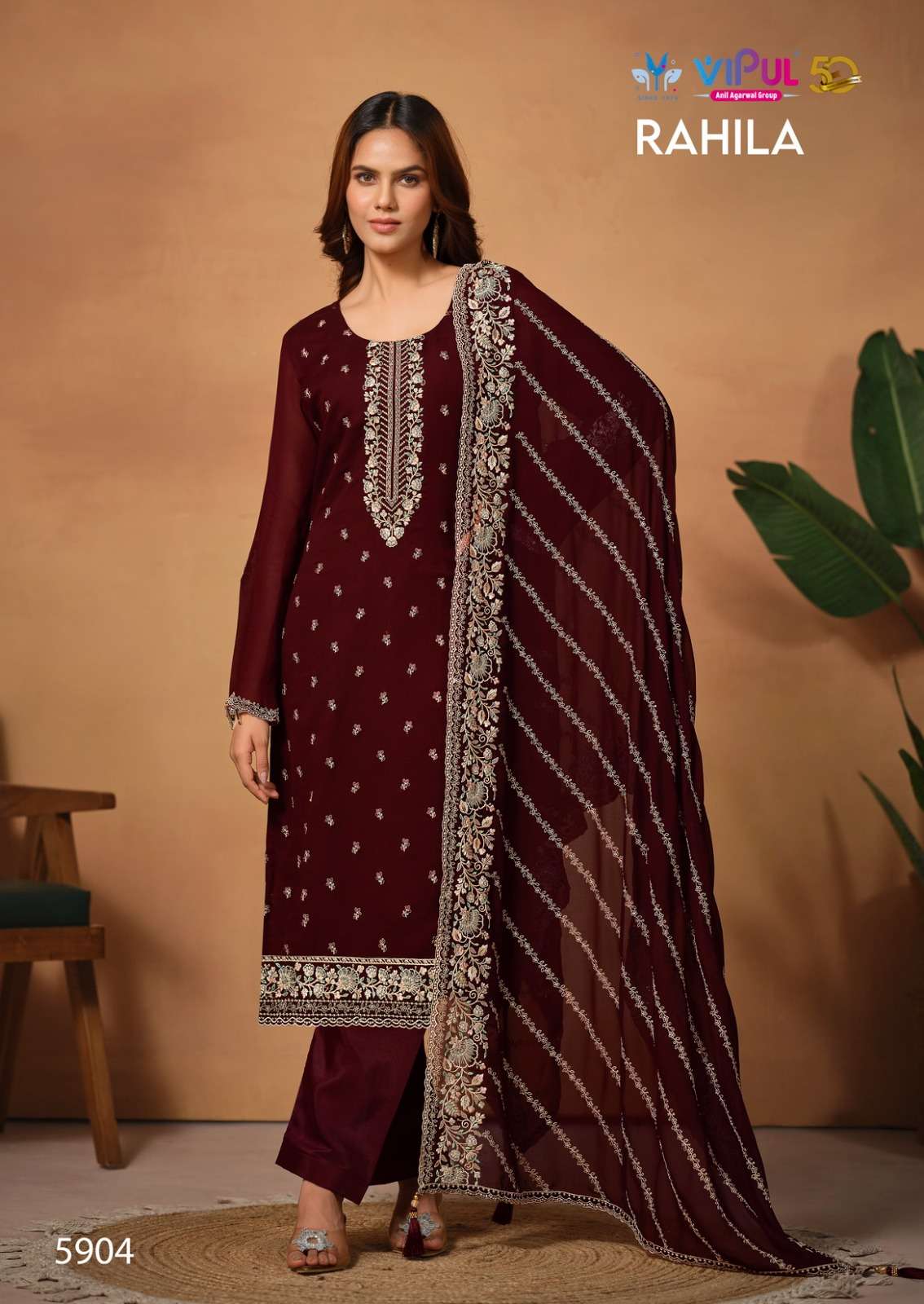 Vipul Rahila Georgette Designer Salwar Suits Wholesale catalog