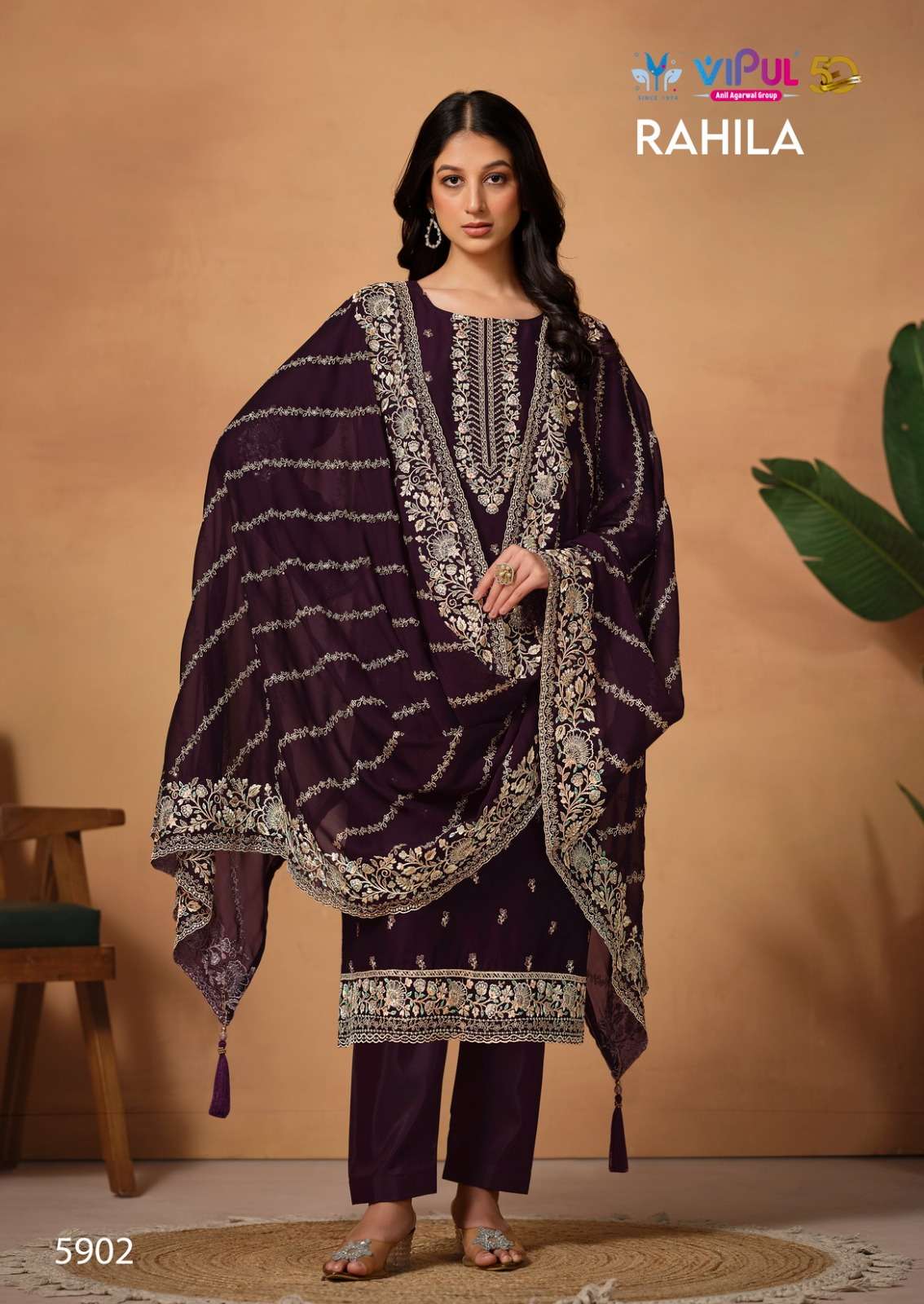Vipul Rahila Georgette Designer Salwar Suits Wholesale catalog