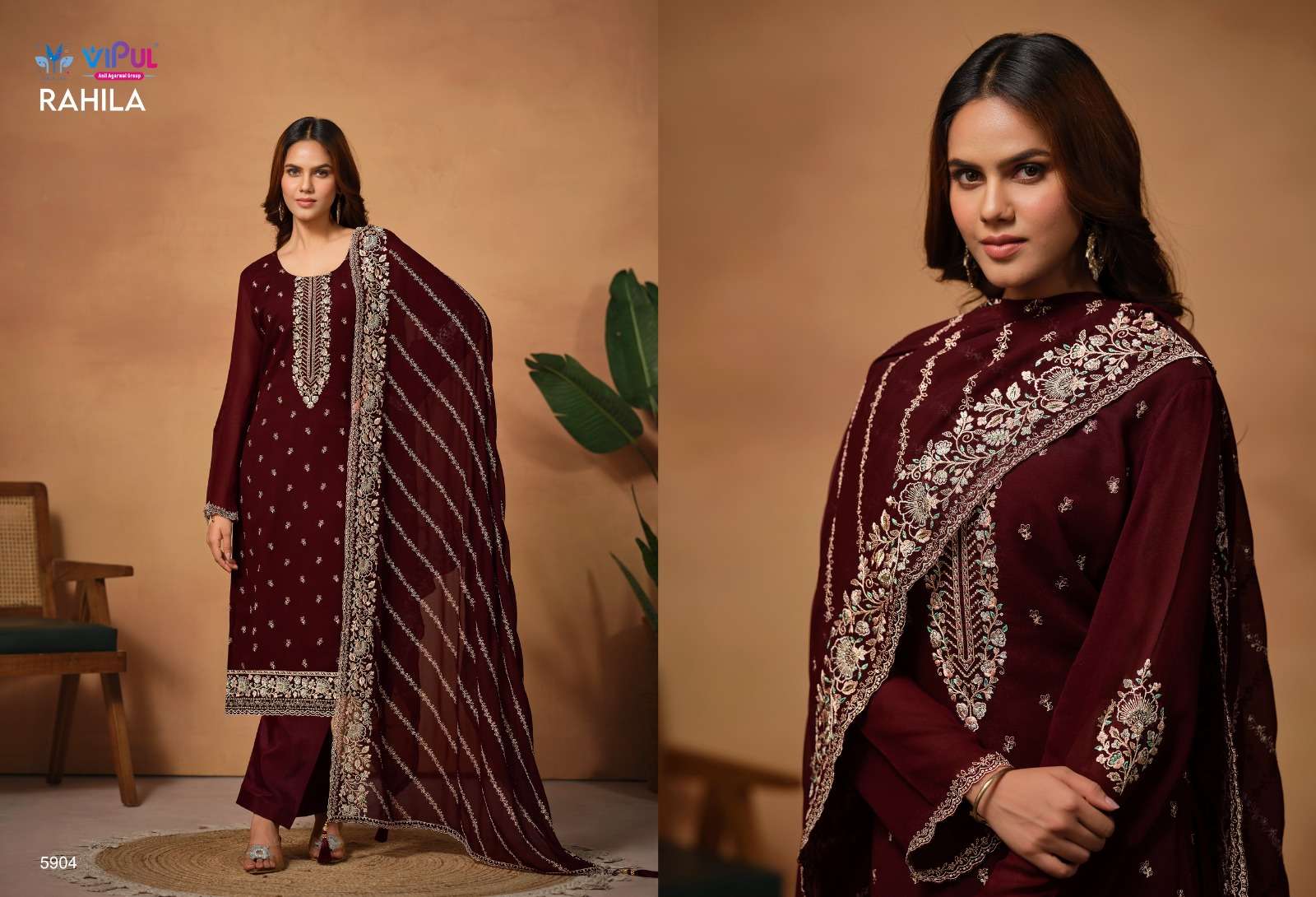 Vipul Rahila Georgette Designer Salwar Suits Wholesale catalog