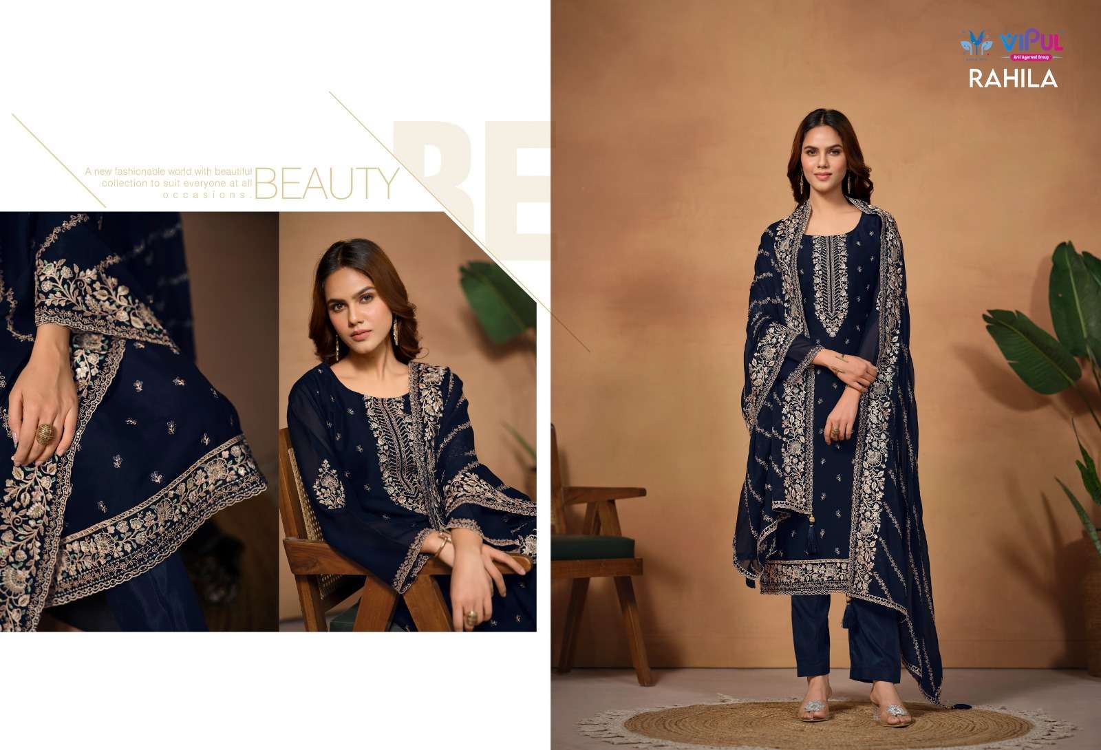 Vipul Rahila Georgette Designer Salwar Suits Wholesale catalog