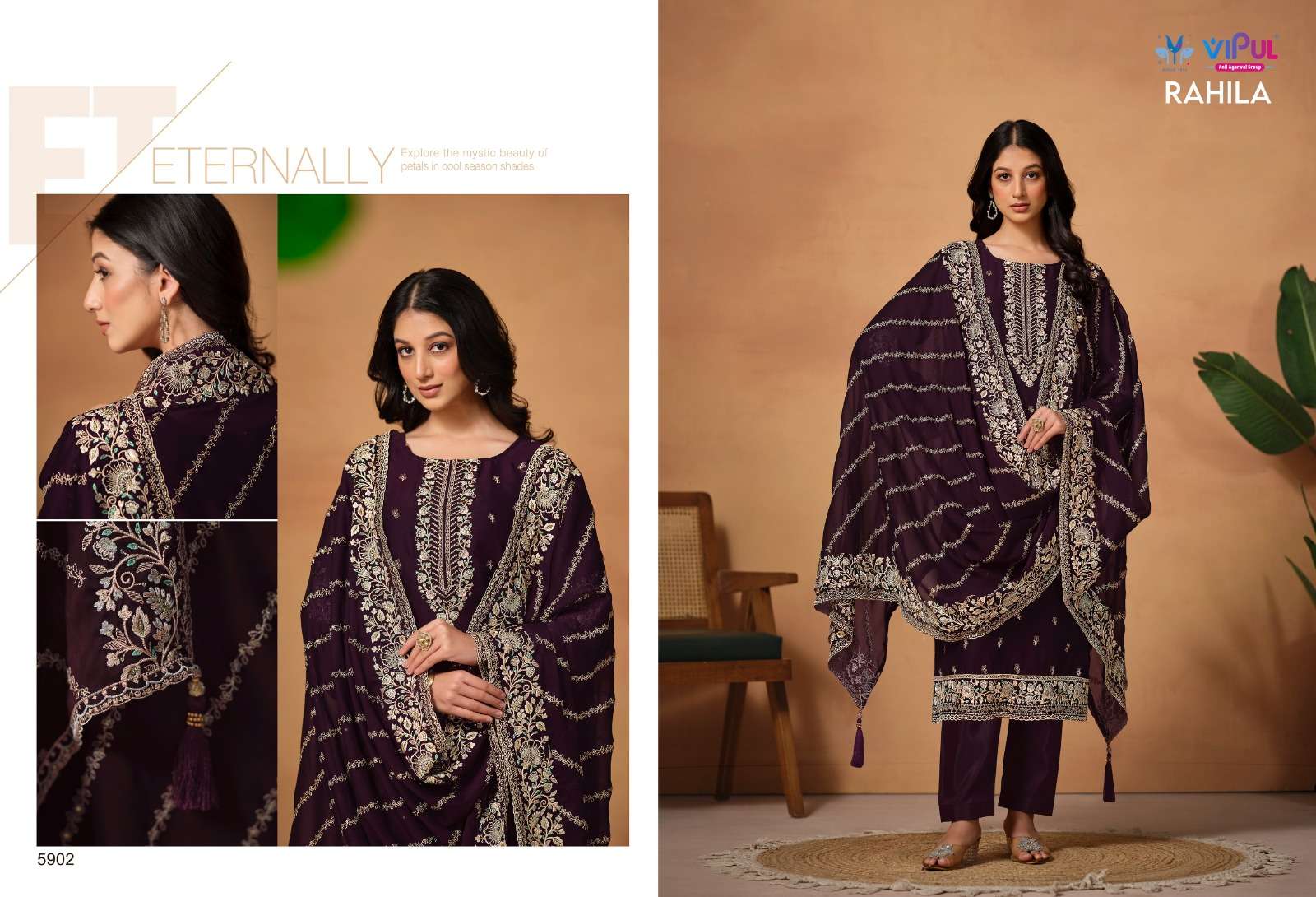 Vipul Rahila Georgette Designer Salwar Suits Wholesale catalog