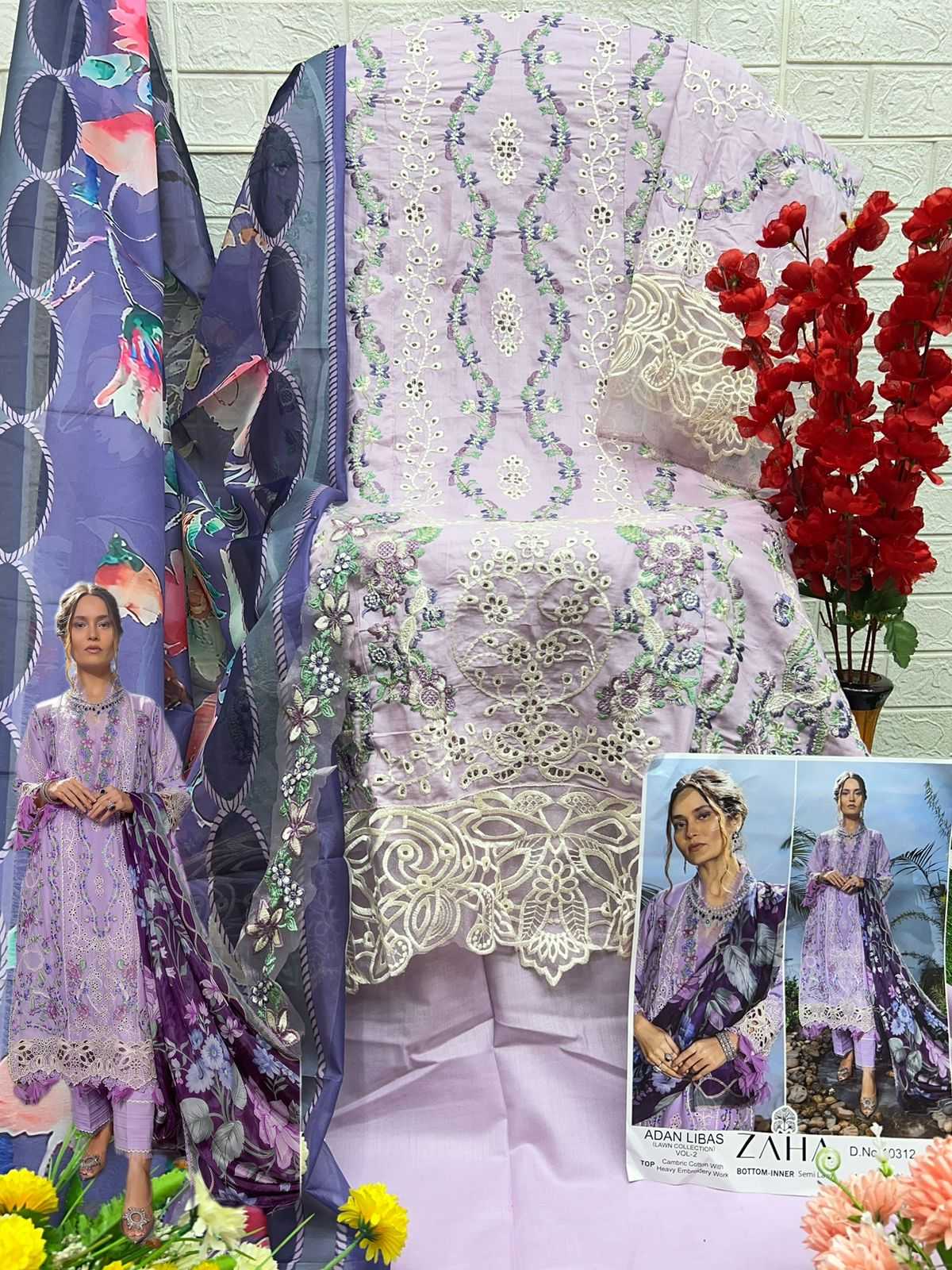 Zaha Adan Libas Vol 2 Cotton Embroidered Salwar Kameez Wholesale catalog