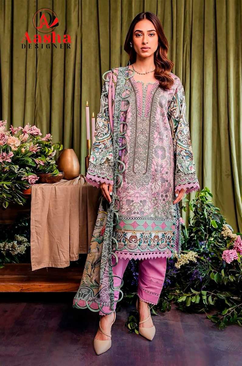 Aasha Jade Bliss Lawn Collection Vol 2 Chiffon Dupatta Pakistani Suits Wholesale catalog