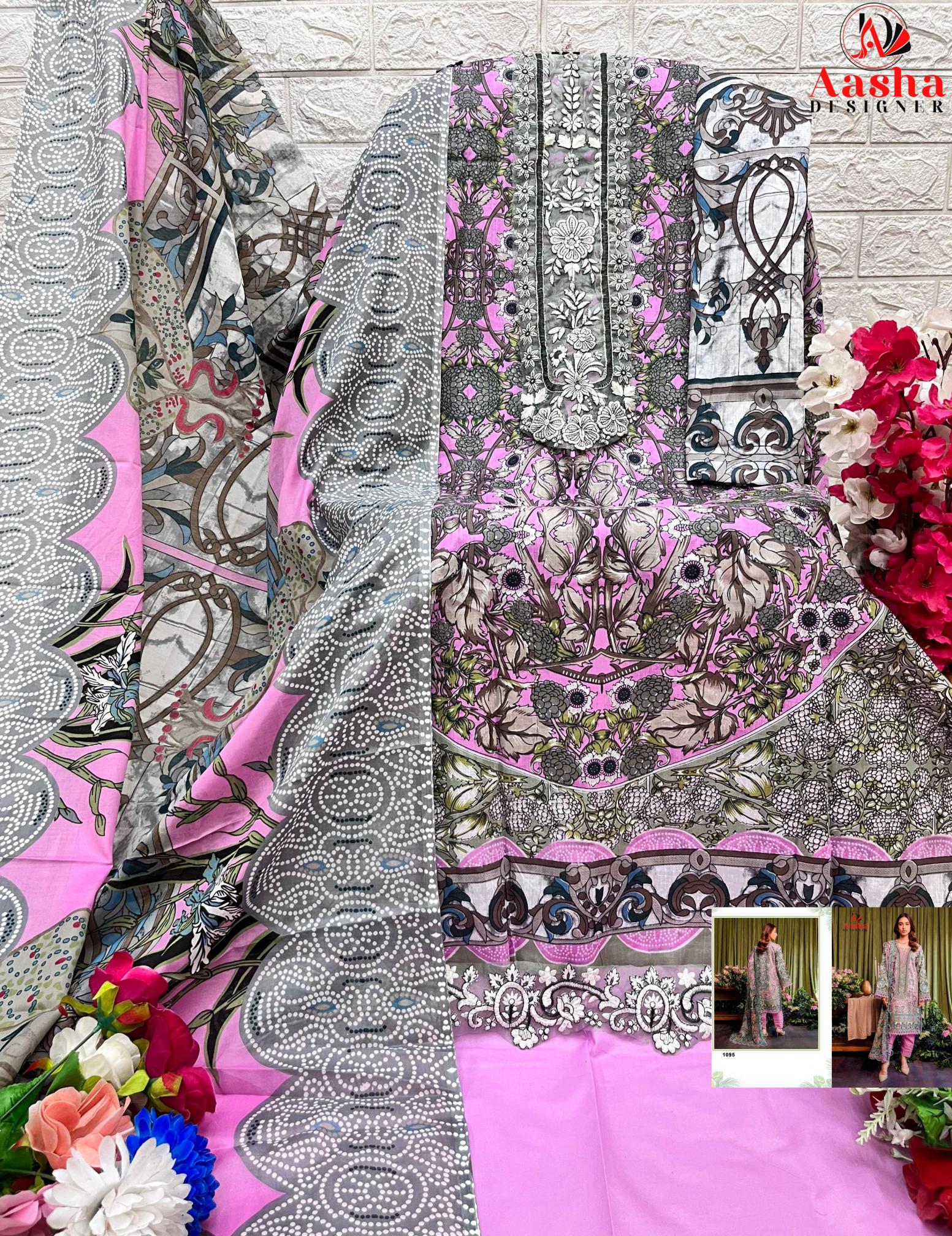 Aasha Jade Bliss Lawn Collection Vol 2 Chiffon Dupatta Pakistani Suits Wholesale catalog