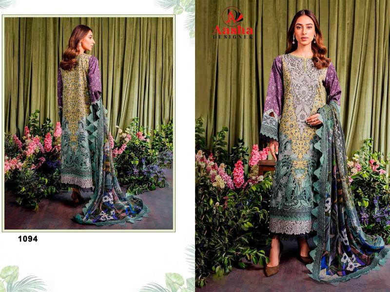Aasha Jade Bliss Lawn Collection Vol 2 Chiffon Dupatta Pakistani Suits Wholesale catalog