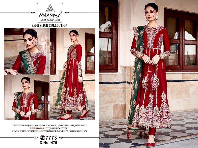 Anamsa 475 Rayon Salwar Kameez Wholesale catalog