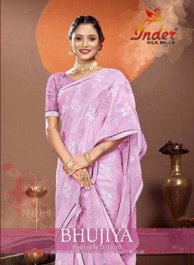 BHUJIYA 6276 INDER SILK MILLS Saree Wholesale catalog