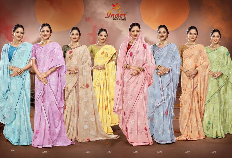 BHUJIYA 6276 INDER SILK MILLS Saree Wholesale catalog