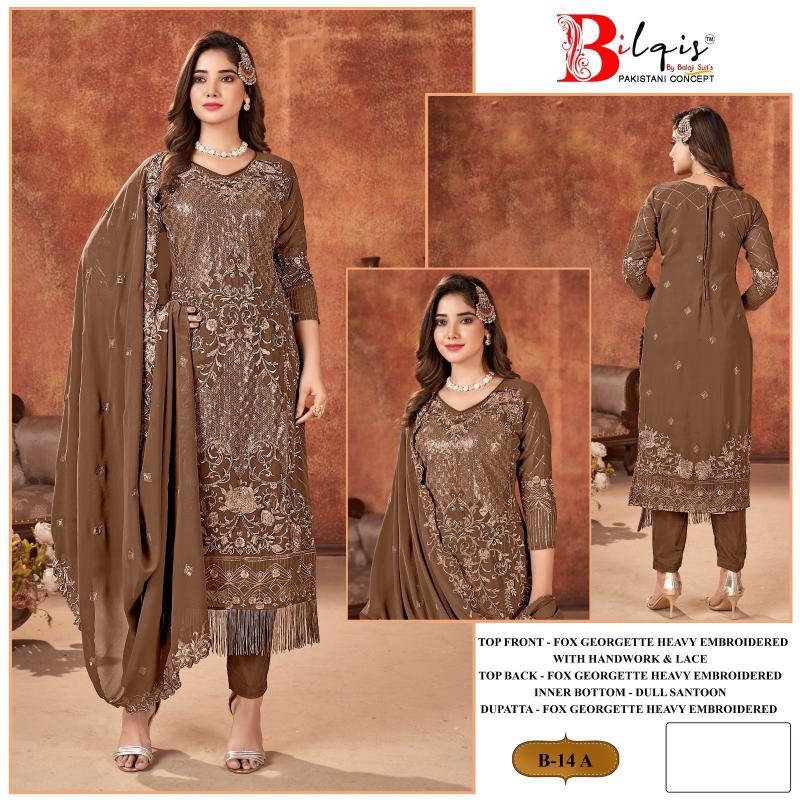 Bilqis B 14 A To D Georgette Salwar Kameez Wholesale catalog
