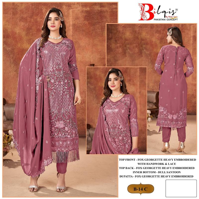 Bilqis B 14 A To D Georgette Salwar Kameez Wholesale catalog