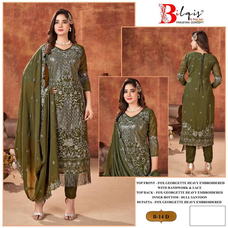 Bilqis B 14 A To D Georgette Salwar Kameez Wholesale catalog