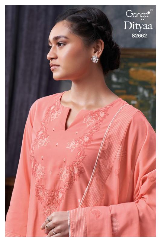 GANGA DITYAA 2662 Dress Materials Wholesale catalog