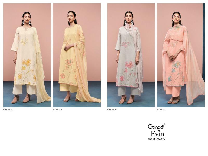 Ganga EVIN 2561 Dress Materials Wholesale catalog