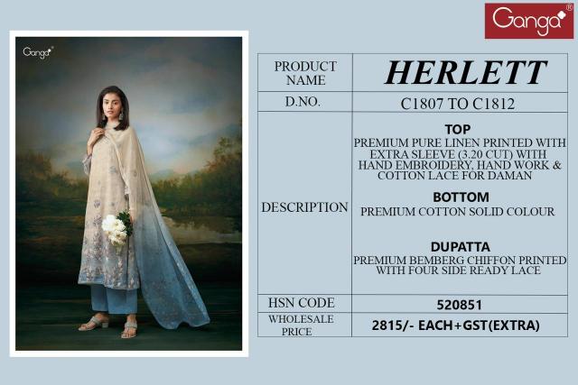Ganga HARLETT Dress Materials Wholesale catalog