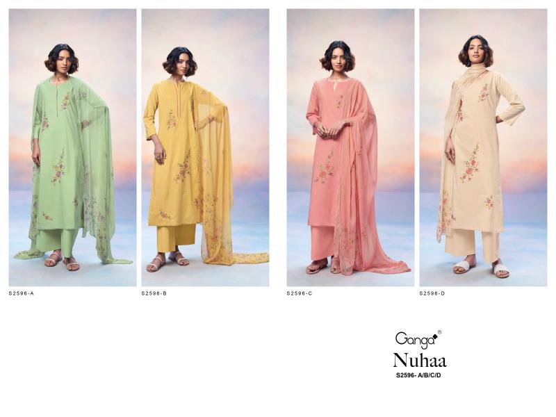 GANGA NUHAA 2596 Dress Materials Wholesale catalog