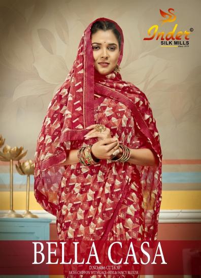 INDER SILK MILLS BELLA CASA 6066 Saree Wholesale catalog