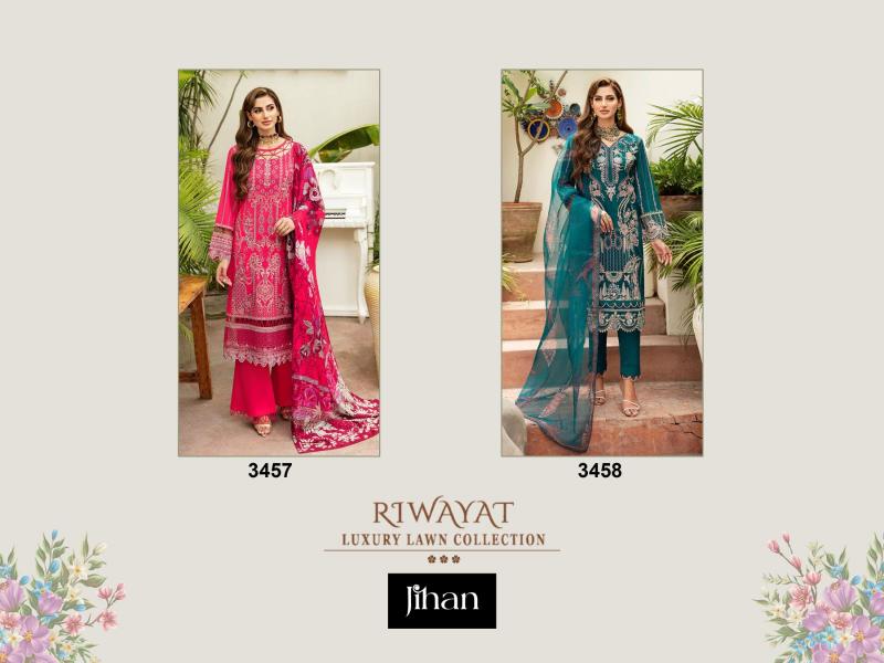 Jihan Riwayat Luxury Chiffon Dupatta Salwar Kameez Wholesale catalog