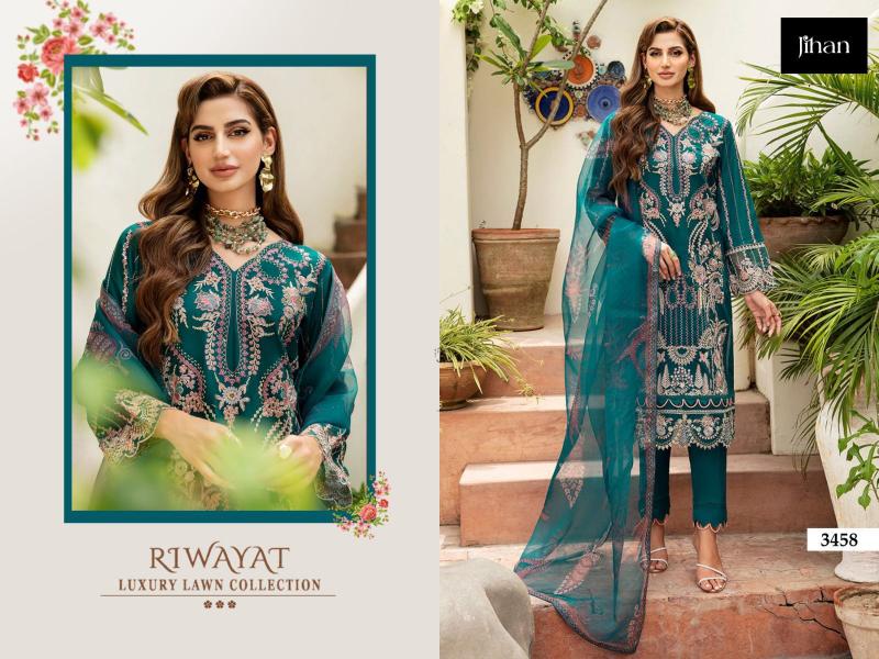 Jihan Riwayat Luxury Chiffon Dupatta Salwar Kameez Wholesale catalog