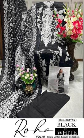 Keval Roha Black And White Vol-1 Kurti Pant With Dupatta Wholesale Catalog