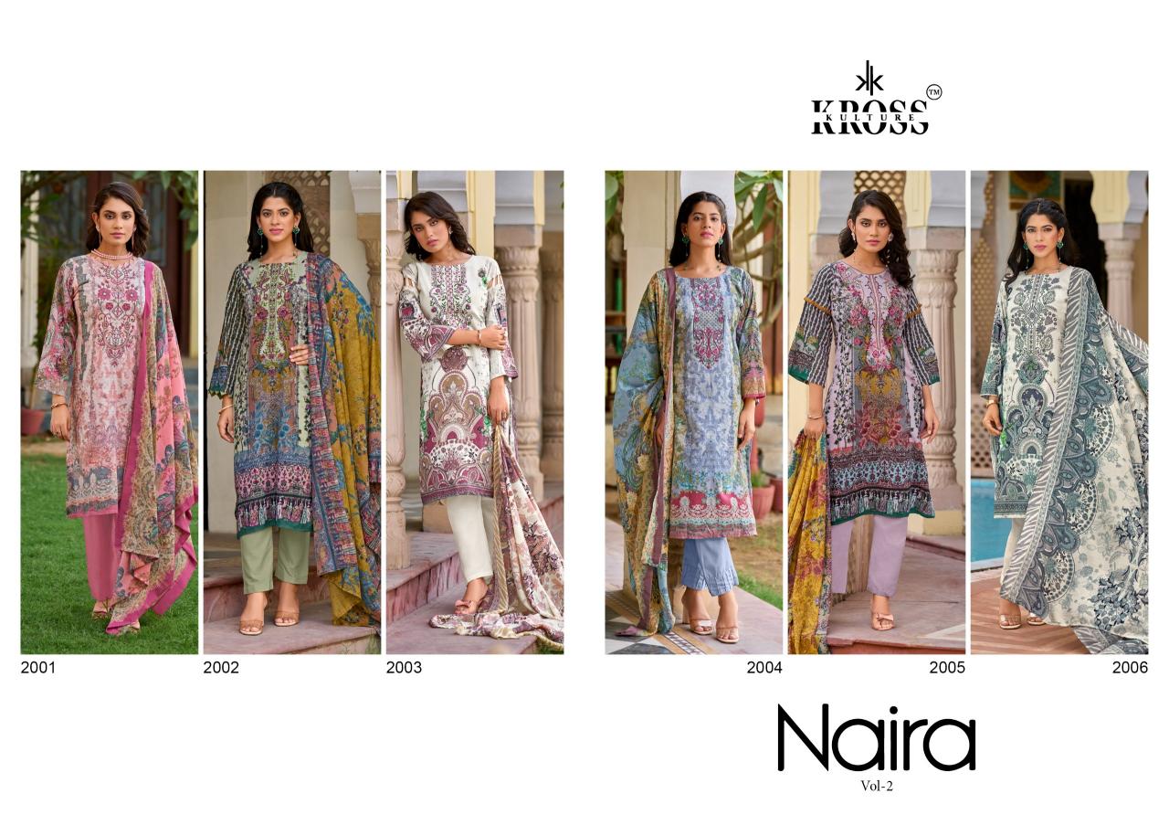 Kross Naira Vol 2 Cotton Dupatta Dress Material Wholesale catalog