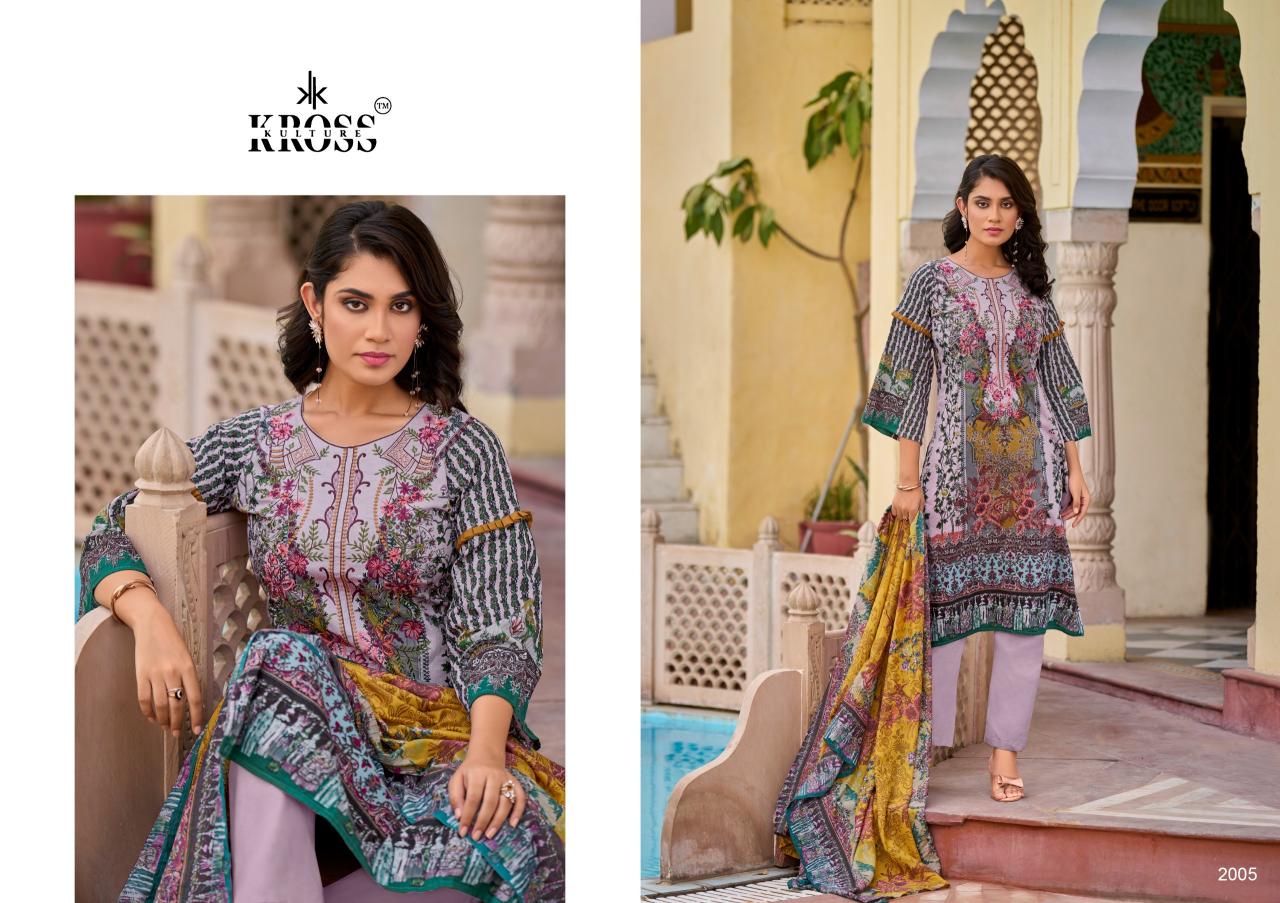 Kross Naira Vol 2 Cotton Dupatta Dress Material Wholesale catalog