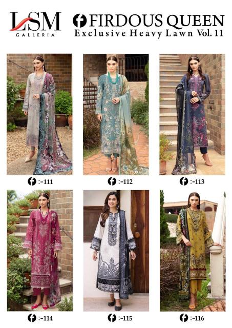 Lsm Firdous Queen Vol 11 Heavy Lawn Cotton Dress Material Wholesale catalog