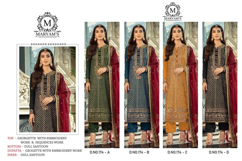 Maryams 174 Georgette Salwar Kameez Wholesale catalog