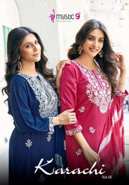 Mystic9 Karachi Vol 1 Kurti Wholesale catalog