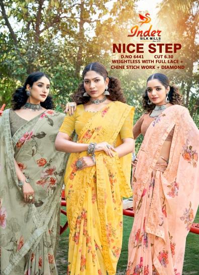 NICE STEP 6441 INDER SILK MILLS Saree Wholesale catalog