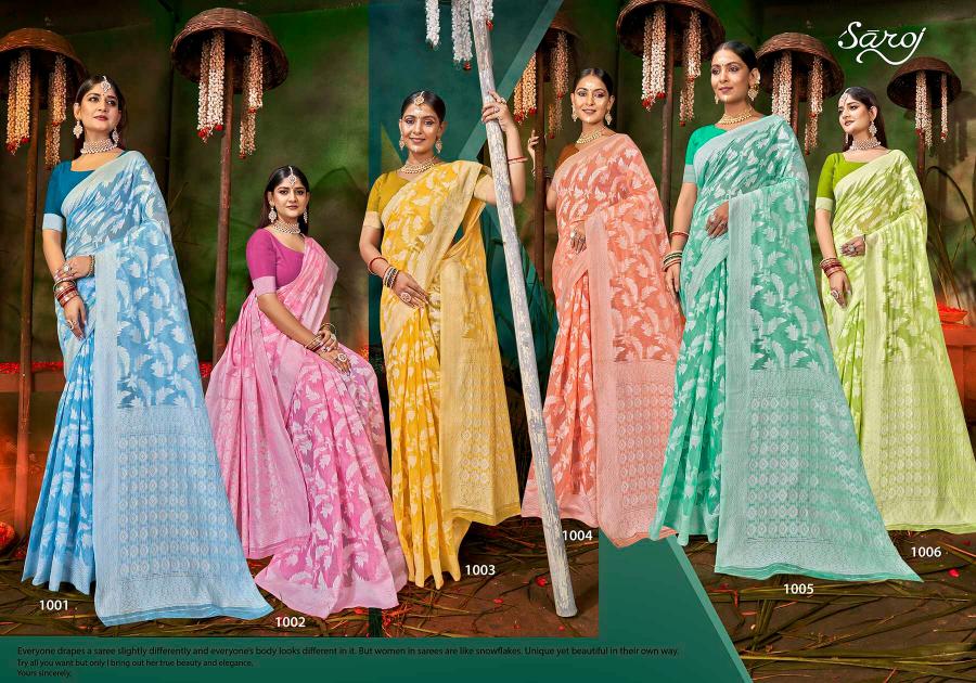 Saroj Ocean Cotton  Vol.1 Soft cotton rich pallu saree Saree Wholesale catalog    