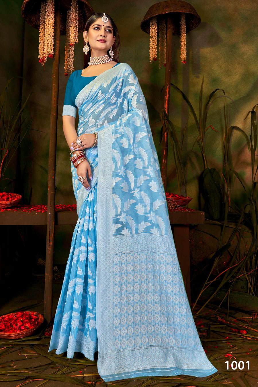 Saroj Ocean Cotton  Vol.1 Soft cotton rich pallu saree Saree Wholesale catalog    