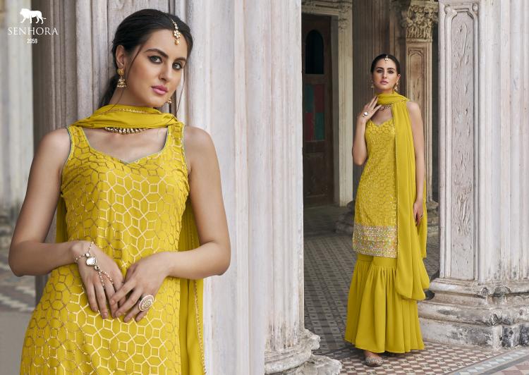 Senhora Ibtida Fux Georgette Designer Salwar Suit Wholesale catalog
