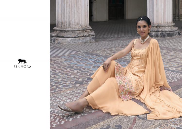 Senhora Ibtida Fux Georgette Designer Salwar Suit Wholesale catalog