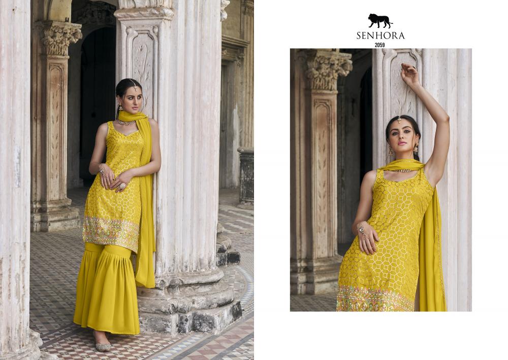 Senhora Ibtida Fux Georgette Designer Salwar Suit Wholesale catalog
