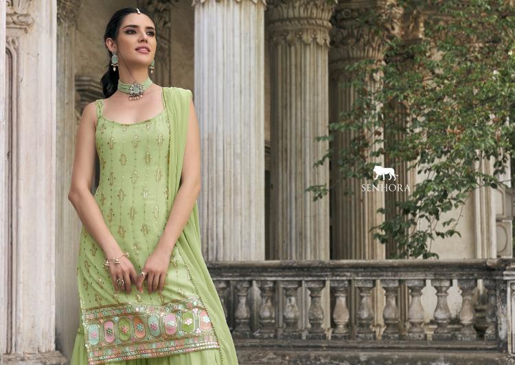 Senhora Ibtida Fux Georgette Designer Salwar Suit Wholesale catalog