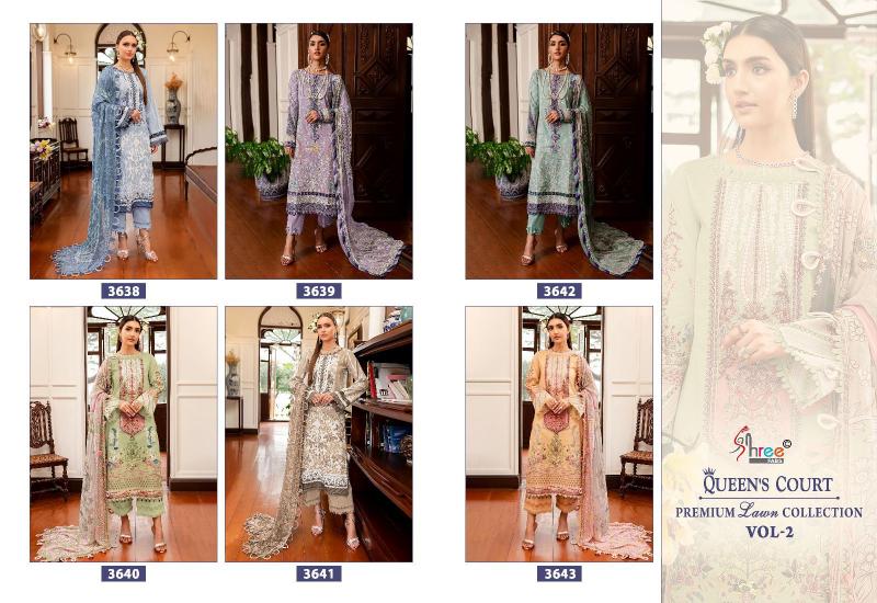 Shree Queens Court Vol 2 Chiffon Dupatta Pakistani Suits Wholesale catalog