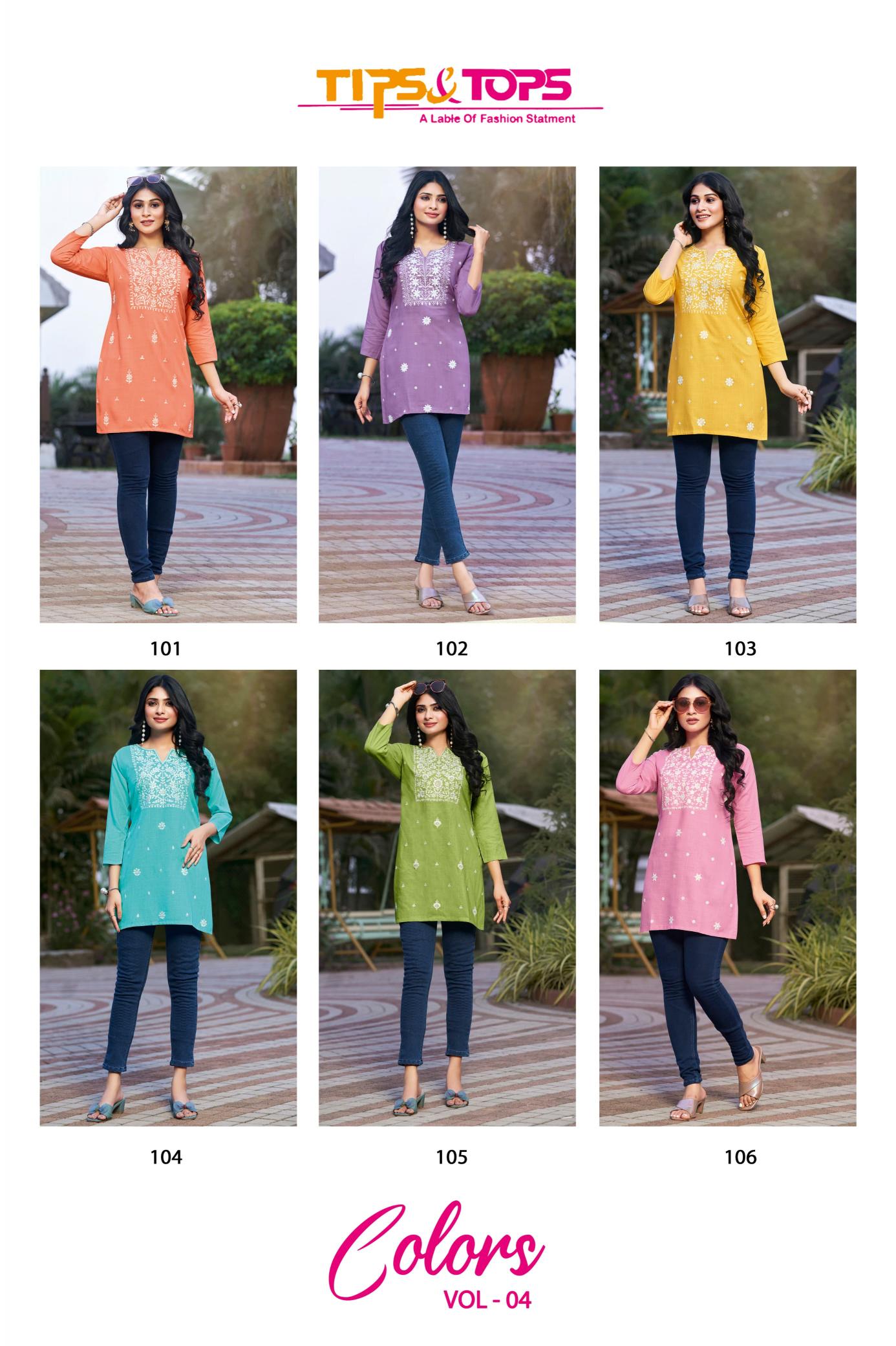 TIPS & TOPS COLORS VOL 04 Kurti Wholesale catalog