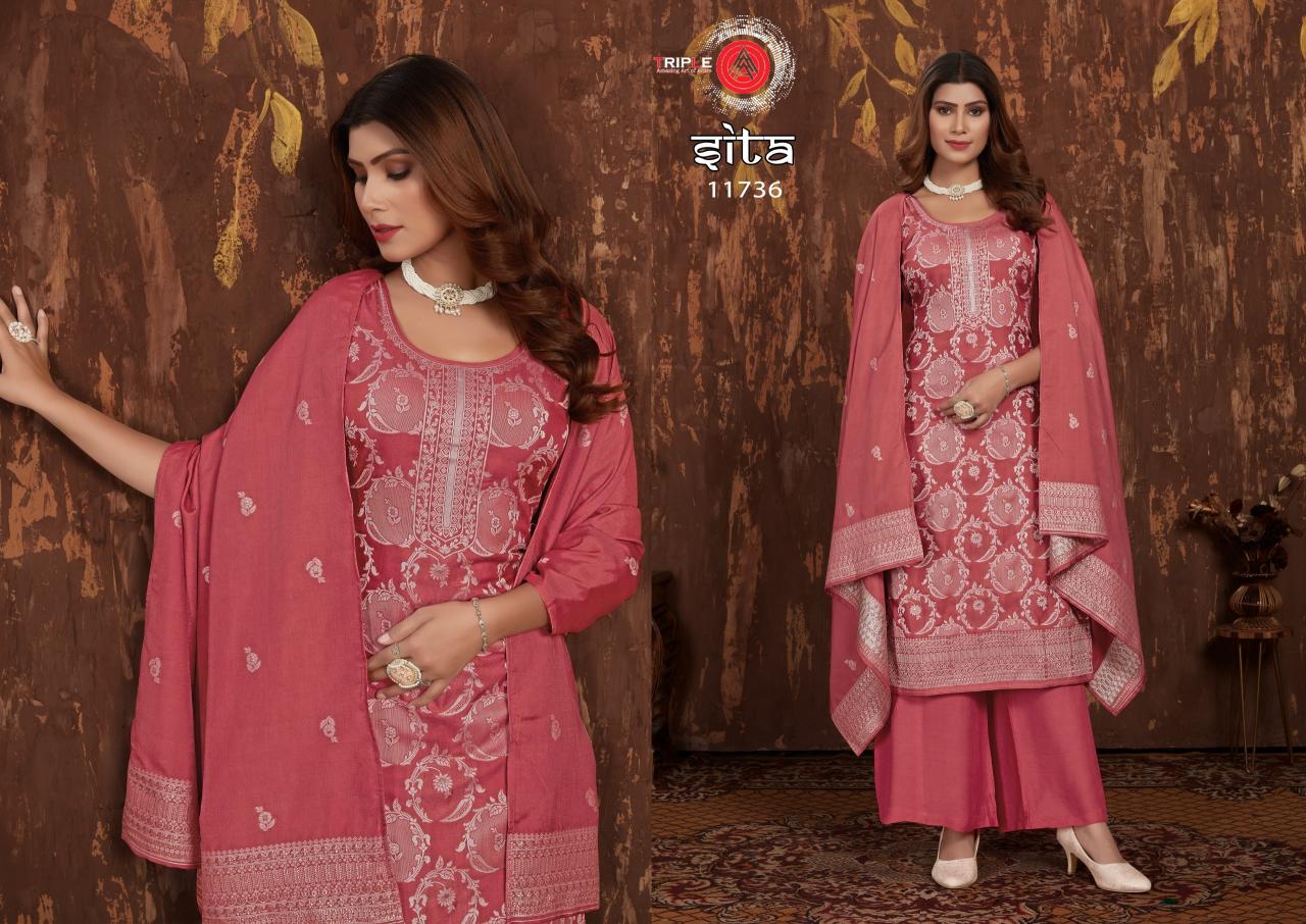 Triple Aaa Sita Muslin Designer Salwar Suits Wholesale catalog