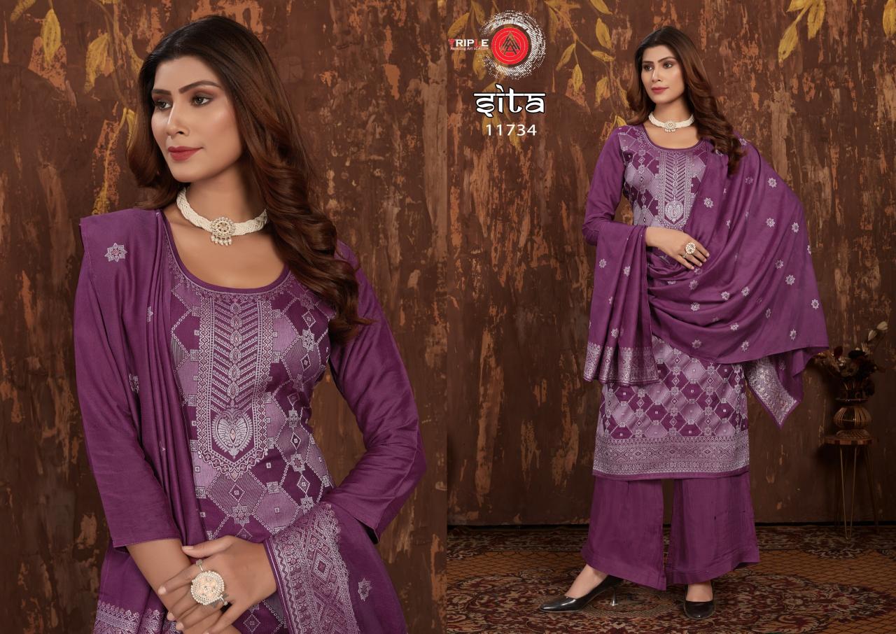 Triple Aaa Sita Muslin Designer Salwar Suits Wholesale catalog