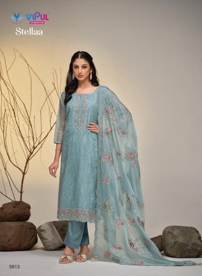 Vipul Stellaa Organza Designer Salwar Suits Wholesale catalog