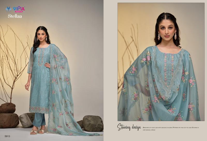 Vipul Stellaa Organza Designer Salwar Suits Wholesale catalog