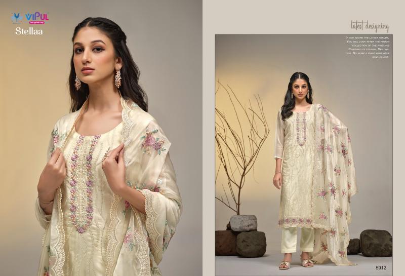 Vipul Stellaa Organza Designer Salwar Suits Wholesale catalog