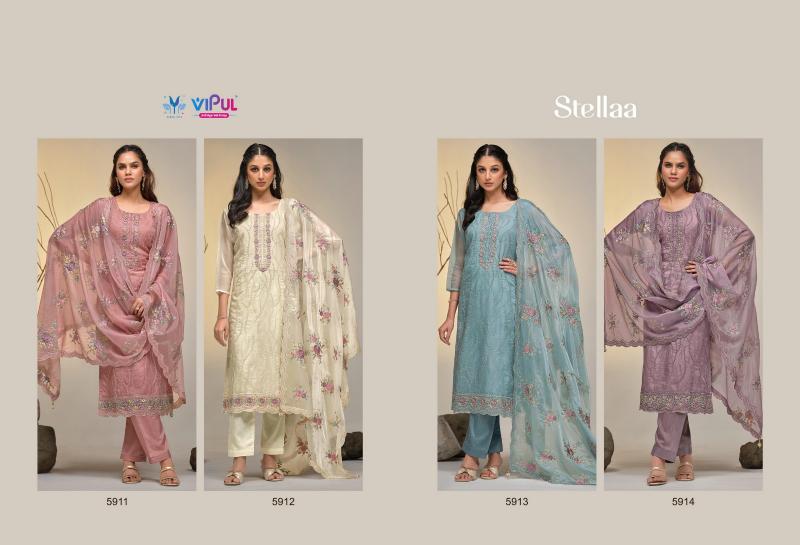 Vipul Stellaa Organza Designer Salwar Suits Wholesale catalog