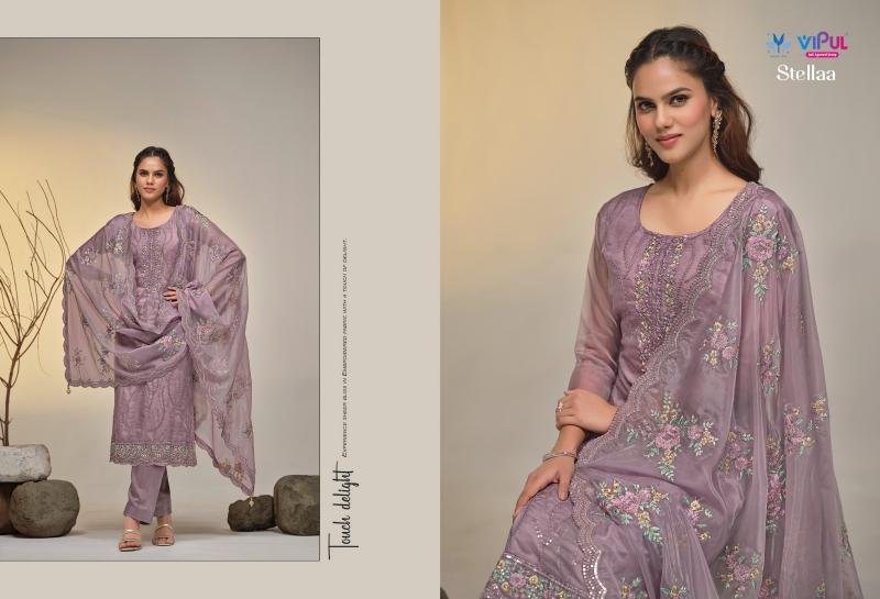 Vipul Stellaa Organza Designer Salwar Suits Wholesale catalog