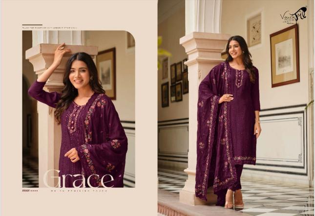 Vouch Nooreh Chinon Embroidered Salwar Kameez Wholesale catalog