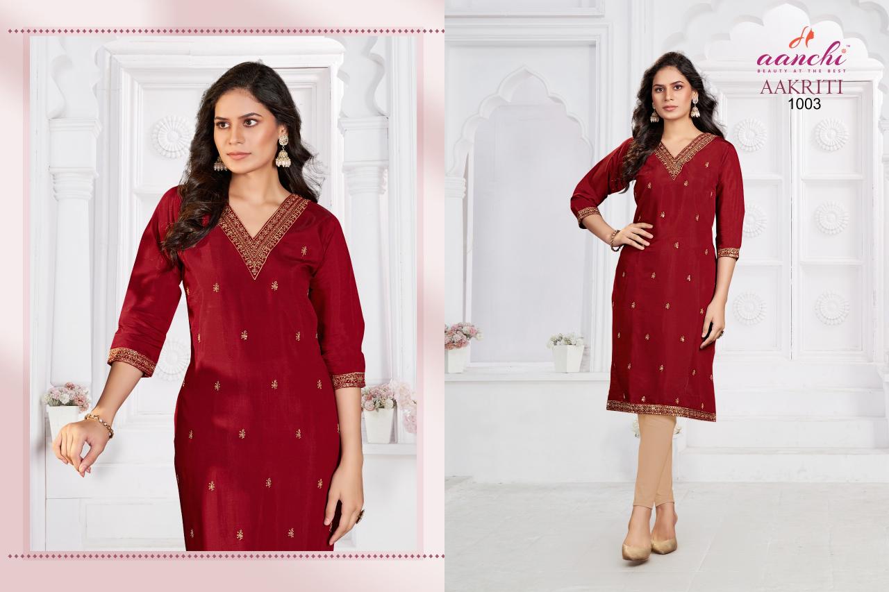 Aanchi AAKRITI kurti wholesale catalog