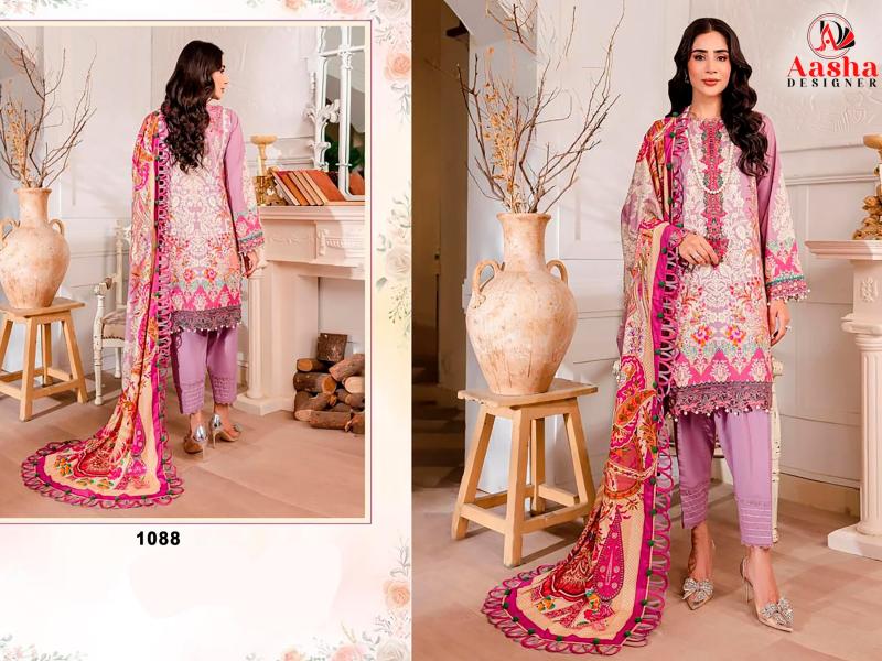 Aasha 1088 And 1089 Cotton Dupatta Salwar Kameez Wholesale catalog