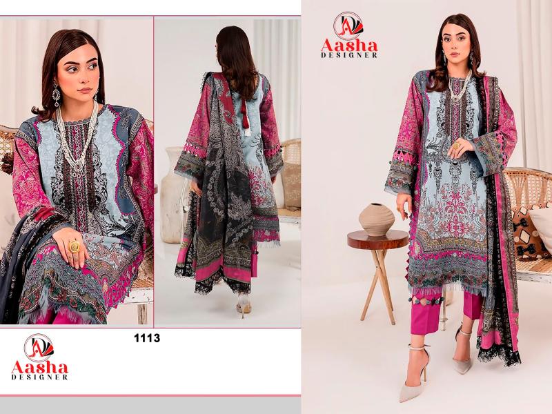 Aasha 1113 Cotton Dupatta Pakistani Salwar Kameez wholesale catolog