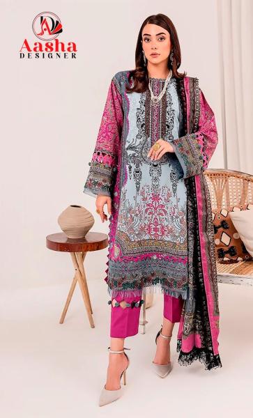 Aasha 1113 Cotton Dupatta Pakistani Salwar Kameez wholesale catolog