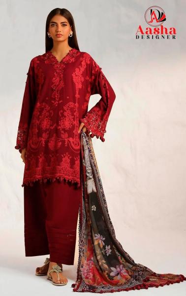 Aasha Sana Safinaz Vol 4 Cotton Dupatta Salwar Suits Wholesale catalog